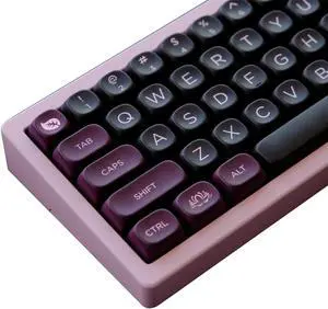 ZXMICYFA PBT Keycaps, 126 Keys Custom Cute Dye-Sublimation Purple-Black Theme MOA Profile Keycaps for ANSI Layout Cherry Gateron MX Switches Mechanical Keyboards