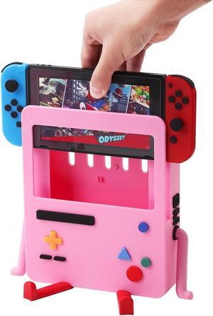 OrnaZest Console Stand for Nintendo Switch, Fun Gift Holder Compatible with Nintendo Switch OLED Accessories Gamer Desk Accessories Switch Dock Cute Gaming Case Decor Gift Men Women Kids, Pink