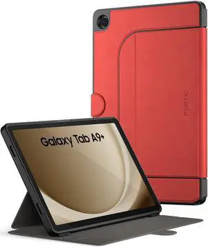 Poetic Explorer Magnetic for Samsung Galaxy Tab A9+ Plus (2023) Stand Folio Cover, Super Strong Magnetic Fidget Mount for Galaxy A9 Plus Tablet, Dark Red