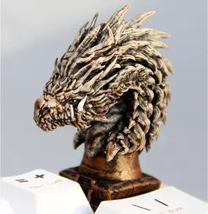 REDQIN Artisan Keycaps - Dragon Chess Keycaps Resin Keycaps Custom Escape Handmade Keycaps for Mechanical Keyboard Keycaps (Bone White Dragon)