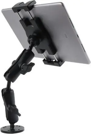 RomHaus Metal Tablet Mount Holder for Truck/Car/Vehicle/Industrial, Long Arm Heavy Duty Drill Base iPad Mount for Dashboard, Wall, Desk, fit 7-14.6 inch Tablets