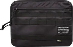 Rough Enough 14 Inch Laptop Case Sleeve Briefcase Bag with Tablet Compartment and Accessories Pockets Tactical Molle, Water Resistant, Black Cordura