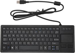 Wired USB Keyboard with Touchpad, Compact Keyboard with HUB Function, Plug and Play, for Industrial, Food Service, Marine, Manufacturing