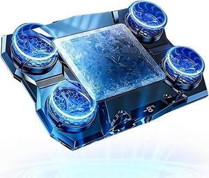 Gaming Laptop Cooler Semiconductor Stand Dual-Mode Thermoelectric & Fan System Notebook 12-17" Cooling Pad with RGB, Phone Holder, Adjustable Speed, 2-Port USB Hub - Conquer Lag, Stay Cool, Black