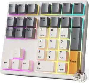 SIKAI CASE 34 Key Mechanical Numpad, Wired Hot Swappable Programmable Number Pad Keyboard USB C 34 Key Numpad for Laptop Edit/PS/Gaming/Data Entry, VIA Support Number Pad for Win, Macbook, PC(RGB)