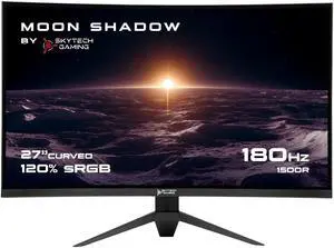 Skytech Gaming 27-inch Curved Gaming Monitor up to 180Hz, QHD 2K(2560 x 1440), 3.7ms Response Time, 1500R VA Panel, FreeSync & G-Sync Support, Swivel Tilt Height Pivot Adjustable, HDMI & DisplayPort
