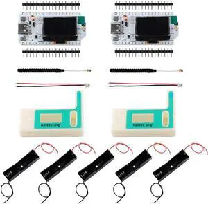 Stemedu WiFi Esp32 Lora V3 Development Board Type-C SX1262 Lora Kit 0.96 inch OLED Display + 18650 Rechargeable Battery Holder with Connect Lead
