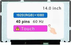 14.0" Screen Replacement for Lenovo Thinkpad P14S 20VX / T14S Gen 2 20XF /T14 20UE Series LCD Display Panel 40 pins 60 Hz (FHD 1920 * 1080 Touch)