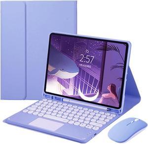 Keyboard Cover with Mouse for Galaxy Tab S9+/S9 Plus 12.4 inch 2023 SM-X810/X816B/X818U,with Touchpad S Pen Holder Slim Smart Detachable Bluetooth Keyboard (Tab S9+ (2023), Purple)