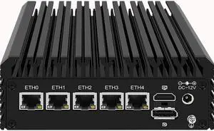 ZHIANN Micro Firewall Appliance, Inter J6413 Fanless Firewall Mini PC, 5 Inter 2.5Gbe I226-V Ports, Support AES-NI Soft Router PC VPN OPNsense Proxmox, 8GB RAM 128GB SSD