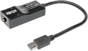 Tripp Lite USB 3.0 SuperSpeed to Gigabit Ethernet NIC Network Adapter 10/100/1000 Mbps(U336-000-R), Black