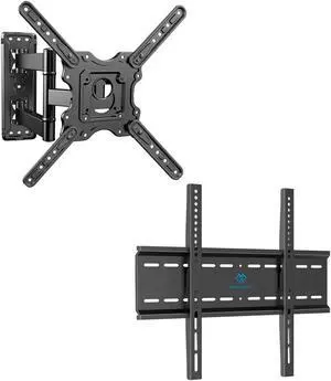 PERLESMITH UL Listed TV Wall Mount for 26-60 inch TVs up to 77lbs VESA 400x400mm PSMFK12, Fixed TV Wall Mount for Most 26-60 inch TVs up to 115lb VESA 400x400mm PSML1