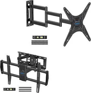 MOUNTUP MU0028 Full Motion TV Wall Mount for 42-82 Inches TVs & MU0057 Long Arm Full Motion TV Wall Mount for 26-55 Inches TVs Bundle