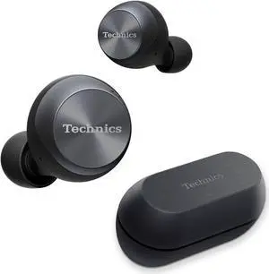 Technics True Wireless Earbuds, Bluetooth Earbuds, Dual Hybrid Technology, Hi-Fi Sound, Compact Design, Alexa Compatible, (EAH-AZ70W-K), Black