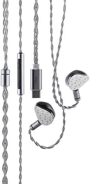 Moondrop May DSP Earphone USB-C DSP Dynamic+Planar Driver Hybird in-Ear Earbuds with Interchangeable Cable
