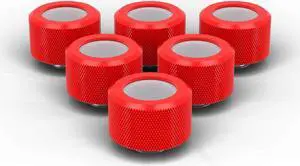 PrimoChill 16mm OD Rigid SX Fitting - 6 Pack - Comp Red
