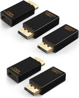 CableCreation DisplayPort to HDMI Adapter 5 Pack, 1080P Gold Plated DP to HDMI Adapter (Male to Female) 1.3V, Uni-Directional Display Port to HDMI Adapter
