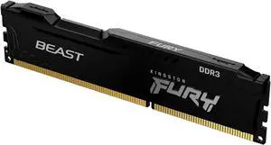 Kingston Fury Beast Black 8 GB 1866 MHz DDR3 CL10 Desktop Memory Single Module KF318C10BB/8