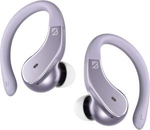 Runner 40 - Secure-Fit Wireless Earbuds for Small Ears, Running Bluetooth Earbuds for Women and Men, Purple Deep Bass Wrap Around Earbuds for Small Ear Canals with EarHooks, Light Over the Ear Earbuds