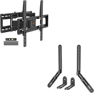 YD1001 L Listed TV Mount for Most 26-65 Inch TVs, YD5010 Soundbar Mount, Sound Bar TV Bracket, for Mounting above or Under TV, Fits Most Sound Bars Up to 15 Lbs