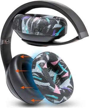 WC SweatZ Studio Pro - Patented Protective Silicone Earpad Covers for Beats Studio Pro Made by Wicked Cushions | Sweatproof & Easily Washable | 90's Black