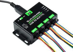 waveshare Industrial USB to 4-CH TTL Converter Adapter USB to UART Support Multi Protection/Systems /Win7/8/8.1/10/11, Linux, etc