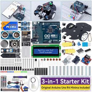 SunFounder Ultimate Starter Kit with Original Arduino Uno R4 Minima, 3 in 1 IoT/Smart Car/Basic Kit with Online Tutorials, for Beginners to Enthusiasts (Original Arduino Uno R4 Minima Included)