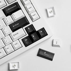 Generic Arctic Keycaps 145 Keys, PBT Custom Keycap Set, Minimalist Style White on Black Cherry Profile Keyboard Keycaps for 61/64/87/104/108 Cherry Mx Switches Mechanical Keyboard (White)