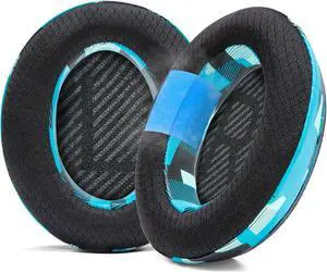 WC Freeze QC35 - Cooling Gel Ear Pads for Bose QC35 & QC35ii (QuietComfort 35) Headphones & More | Breathable Sports Fabric, Cooling Gel, Extra Thick & Cooler for Longer | Cyan Prism