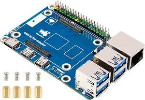 Compute Module 4 to Raspberry Pi 4 Adapter, Connect CM4 to Replace Raspberry Pi 4B, Alternative for Pi 4,Onboard 4-ch USB 3.0,RJ45 Gigabit Ethernet Port,PoE Header,Compatible with Pi 4B Series HATs