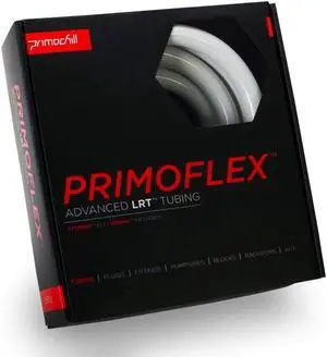 PrimoChill PrimoFlex LRT Custom Watercooling Flexible Tubing -1/2in.ID x 3/4in.OD, 10 feet Bundled with System Prep and Coolant, Made with Premium Materials, Proudly Made in The USA - Elegant White