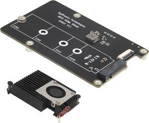Geekworm X1002 PCIe to M.2 HAT NVMe SSD PIP PCIe Peripheral Bottom Board+Active Cooler H505 for Raspberry Pi 5