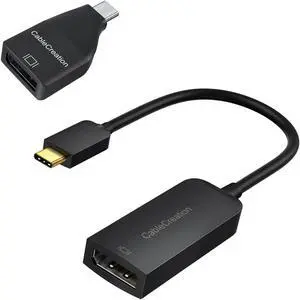 CableCreation Mini-Size USB C to DisplayPort Adapter 4K@60Hz Bundle with USB-C to DisplayPort Converter 8K@60Hz HDR, Compatible for MacBook/Pro/Air, iPad Pro 2020, Galaxy S21/ S20, LG V30