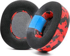 WC Freeze Nova Pro Wireless - Hybrid Fabric Cooling Gel Replacement Earpads for Steelseries Arctis Nova Pro Wireless by Wicked Cushions, Improved Durability, Thickness & Sound Isolation | Red Camo