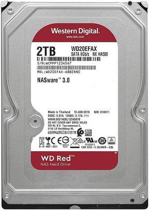 Western Digital 2TB WD NAS Internal Hard Drive HDD - 5400 RPM, SATA 6 Gb/s, SMR, 256MB Cache, 3.5" - WD20EFAX, Red