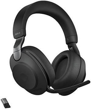 Jabra Evolve2 85 UC Wireless Headphones with Link380a, Stereo, Black - Wireless Bluetooth Headset for Calls and Music, 37 Hours of Battery Life, Advanced Noise Cancelling Headphones