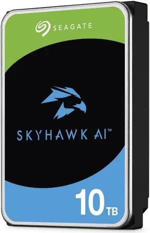 Seagate Skyhawk AI 10TB Video Internal Hard Drive HDD - 3.5 Inch SATA 6Gb/s 256MB Cache for DVR NVR Security Camera System with in-house Rescue Services (ST10000VEZ01/001)