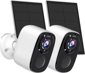 Rraycom 5MP Security Cameras Wireless Outdoor Solar Powered with AI Detection, 2K Color Night Vision Security Camera with 2 Way Audio, Alexa, No Monthly Fee, Spotlight & Siren, IP65 Waterproof