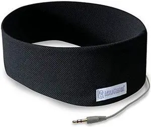 SleepPhones AcousticSheep Classic | Corded Headphones for Sleep, Travel, and More | The Original and Most Comfortable Headphones for Sleeping | Pitch Black - Breeze Fabric (Size M)