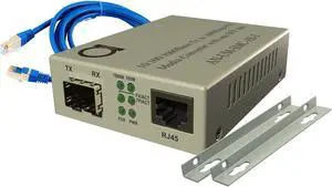 Fiber to Ethernet Converter | Open SFP slot Gigabit to RJ45 10/100/1000 Fiber Media Converter | Plug & Play | Universal - Supports All Single / Multi Mode SFPs 1G/100M| Auto-Negotiation | Jumbo Frame