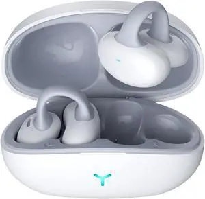 Butyoef Open Ear Clip Headphones,55H Play,HiFi Stereo Sound Effect,IPX5 Waterproof,Bluetooth Wireless Earbuds,Meeting, Driving,Traveling,Gift (White)
