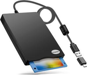 Chuanganzhuo Floppy Disk Reader, 3.5 inch External USB Type C Floppy Disk Drive for PC, Laptop and Desktop Compatible with Windows 11/10/8/7/2000/XP, Black, Frosted Texture