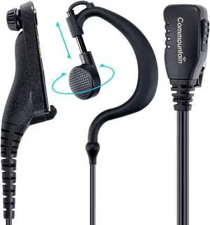 commountain APX-6000 XPR-7550e Earpiece with Mic Compatible for Motorola Radios APX-8000 (7000 4000) XPR-7350e (7580e 7380e 7550 7350) APX6000 APX7000 APX8000 XPR7550 XPR7550e, Earhook Headset