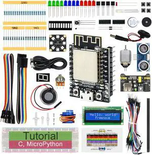 Freenove Super Starter Kit for ESP8266 (Included), 32-bit 160 MHz Mini Microcontroller, Onboard Wi-Fi, Python C Code, 497-Page Detailed Tutorial, 173 Items, 77 Projects