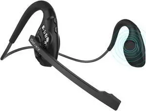 Golvery Latest Bluetooth 5.3 Headset w/Noise Canceling Boom Mic, Wireless Headset for Phone PC Computer Latop, Lightweight and Comfortable Headphone for Office Meeting Home Working Calling, 10H