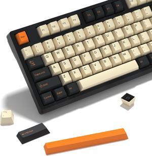 KBDiy Carbon PBT Double Shot Keycap Set,176 Keys Retro Orange Custom Key Cap Keycaps 60 Percent Cherry Profile Keycaps for 61/64/68/84/87/100/104/108 Mechanical Keyboard