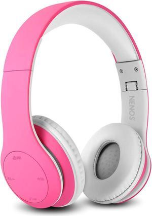 NENOS Bluetooth Kids Headphones Wireless Kids Headphones 93dB Limited Volume Wireless Headphones for Kids (Pink)