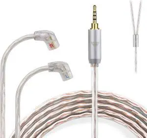okcsc QDC to 2.5MM Upgraded Replacement Cable for QDC Earphones Cable 4 Core for ZSN Pro ZS10 Pro NF2u KZ ZSX AS16 CA4 A10 QDC IEMs 3.94FT