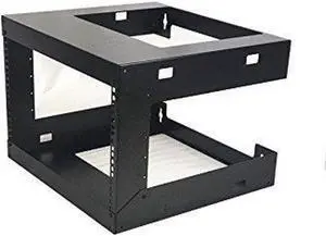 Raising Electronics 6U Wall Mount Open Frame 19 Inch Server Equipment Rack Threaded 18 Inch Depth Black (6U)