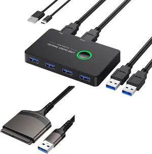 [(Bundle)] ULXUUUN USB Switch + SATA to USB3.0 Cable Adapter